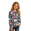 Kids Long Sleeve Round Neck Printed T-Shirt for Back to School