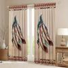 2PC Native American Feather Curtains - Tribal Geometric Border Print Window Drapes for Bedroom Living Room Decor