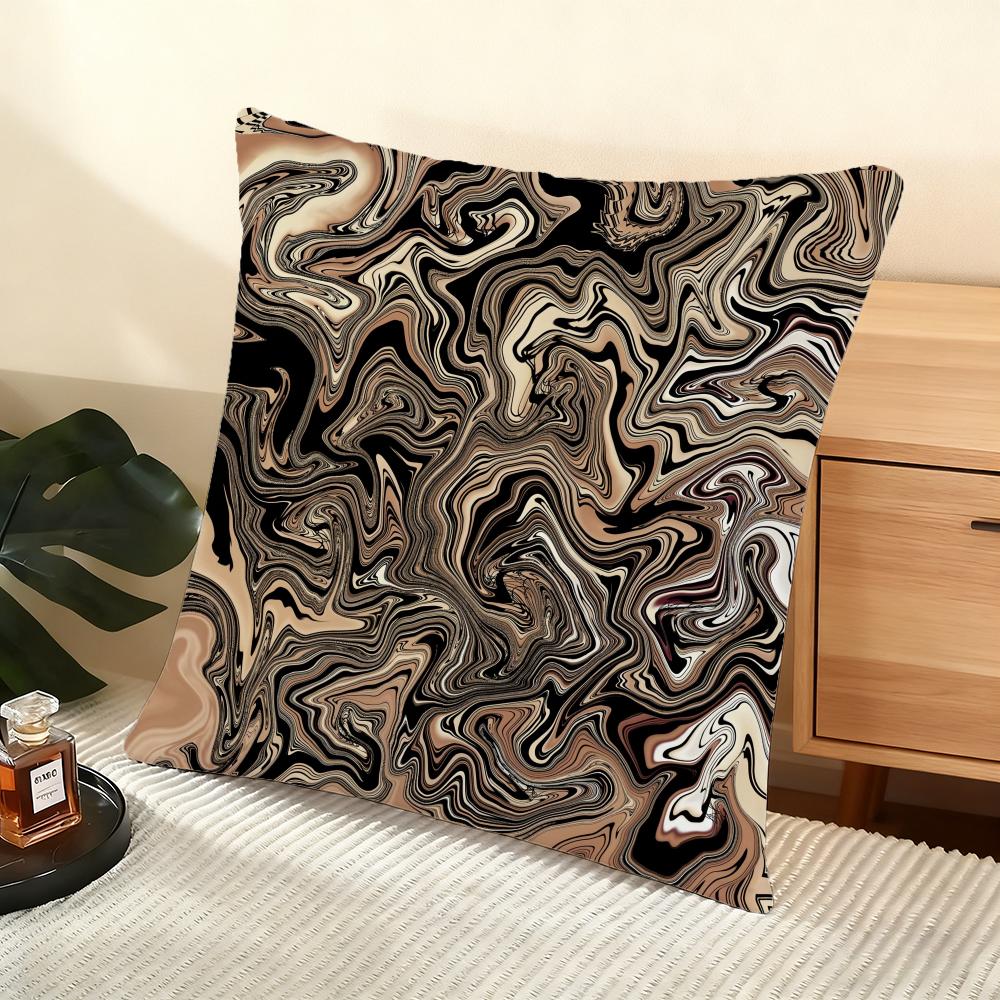 Fluid Wave Art Cushion Cover Soft Short Plush Pillow Cover Smooth Cozy Texture Aesthetic Cushion Case Home Decor