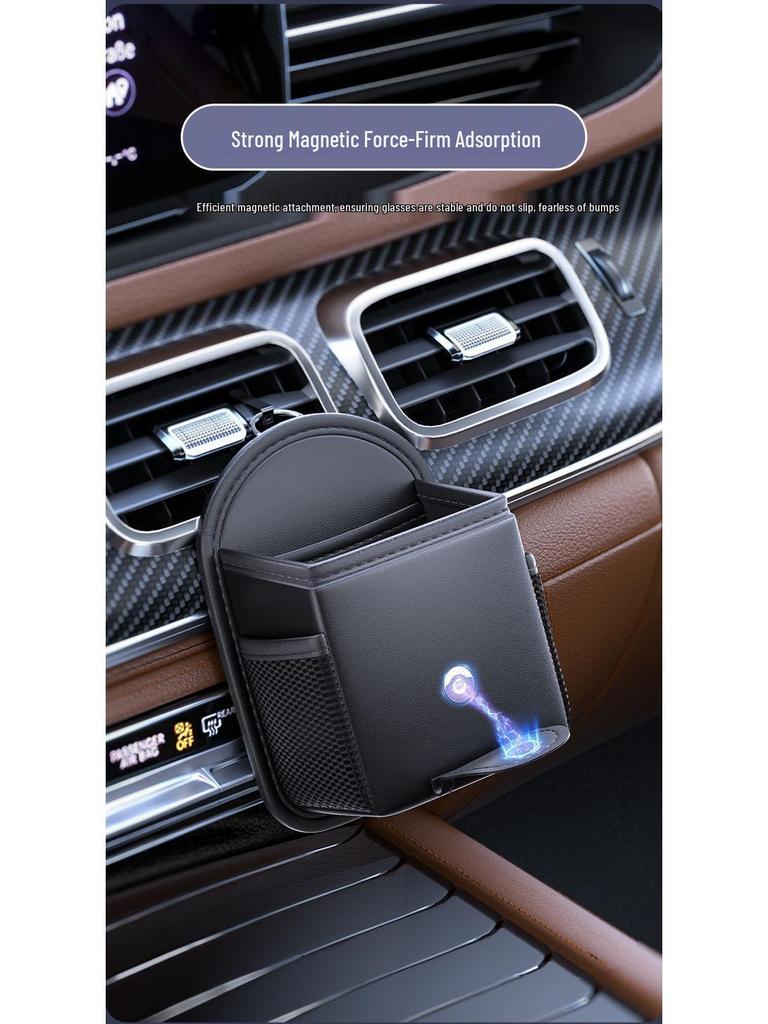 Car Air Vent Storage Organizer: Phone & Eyeglass Holder