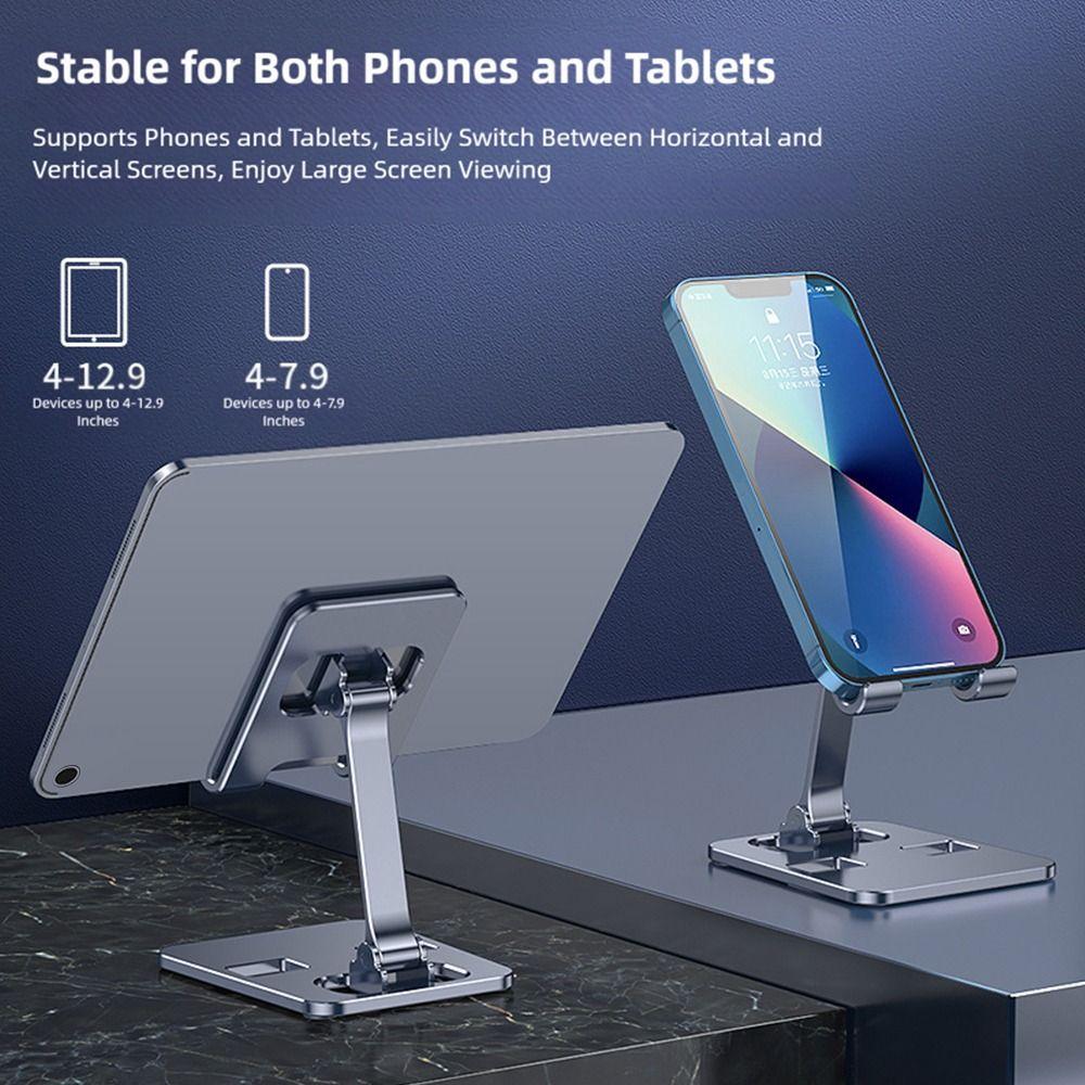 Foldable Mobile Phone Stand Aluminum Alloy Cell Phone Bracket Tablet Holder Desktop Use