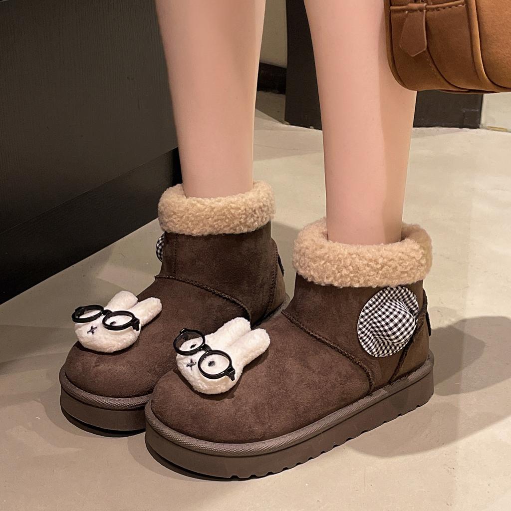 Winter verdickte Schneestiefel Damen Winter neu rutschfest dicksohlig warm vielseitig kurz Mode Baumwollschuhe