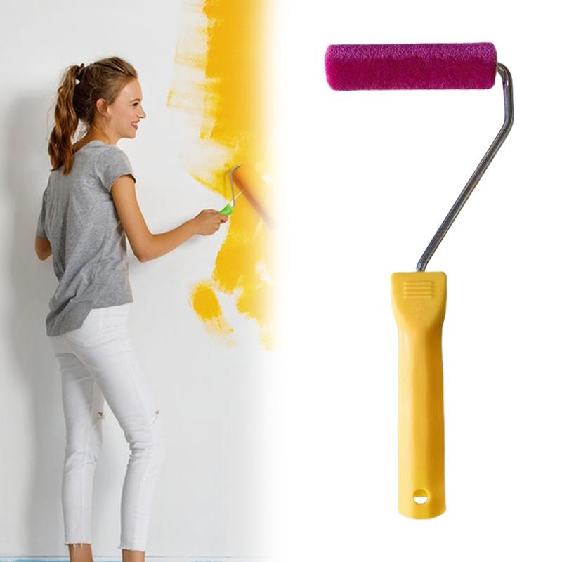 House Paint Rollers Door Paint Roller 7.09 Inches Multi-Functional Painting Brush With No-Slip Handle High-Density Foam Sponge