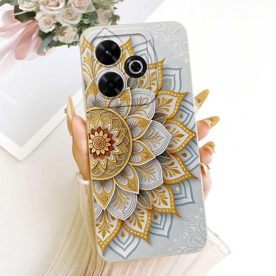 For Xiaomi Redmi 13X Cute Cat Flower Cartoon Phone Case For Redmi 13X Shockproof Soft Silicone Covers Bumpers