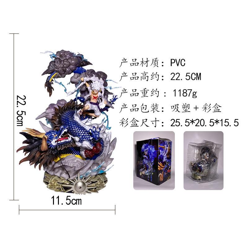 Hot Sell 23cm New Pirate King Handmade Nica Lufei Vs Longkaiduo Statue Anime Model Tide Play Ornament Handmade Holiday Beautiful Gift