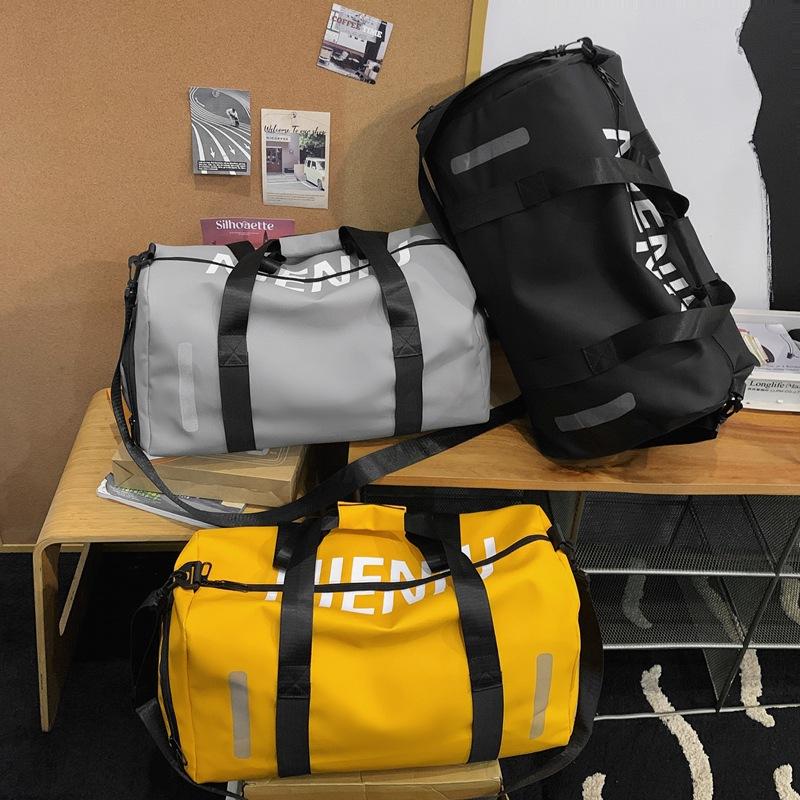 Sports bag trendy couple large-capacity portable travel bag dry and wet separation sleeve pull rod moving fitness bag