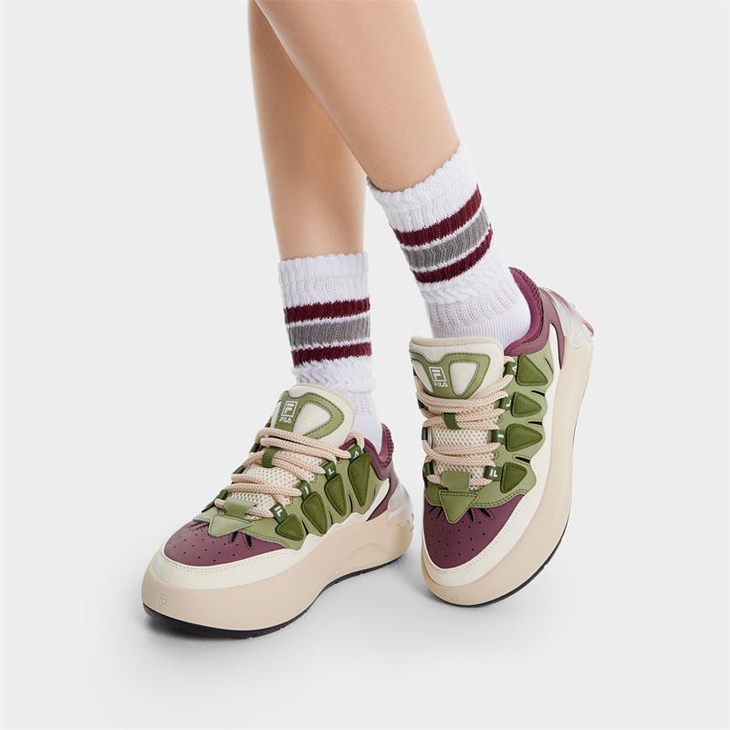 Fila Carrot 2 Comfortable Versatile Durable Low-Top Skate Shoes Women Sneaker White Purple F12W431212FNA
