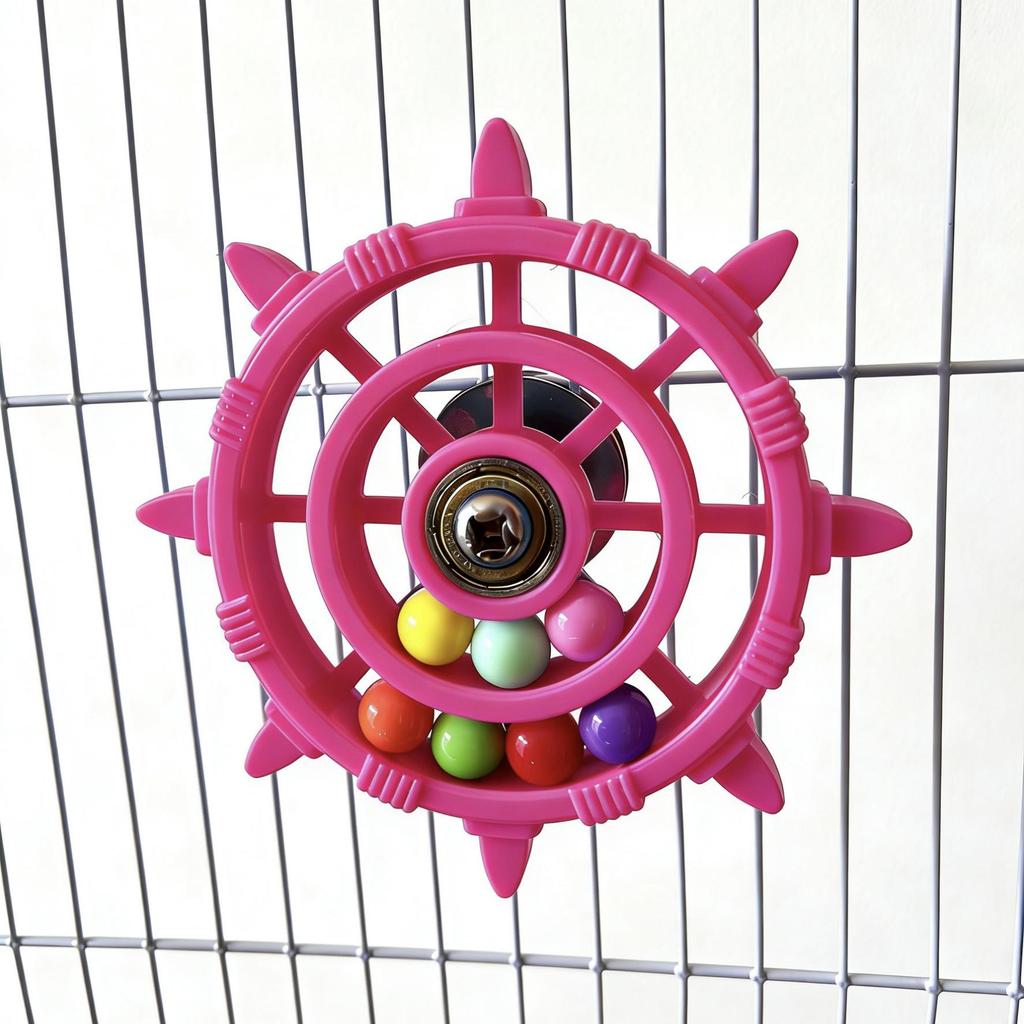 Colorful Bead Parrot Toy: Fun Decompression Turntable for Birdcages