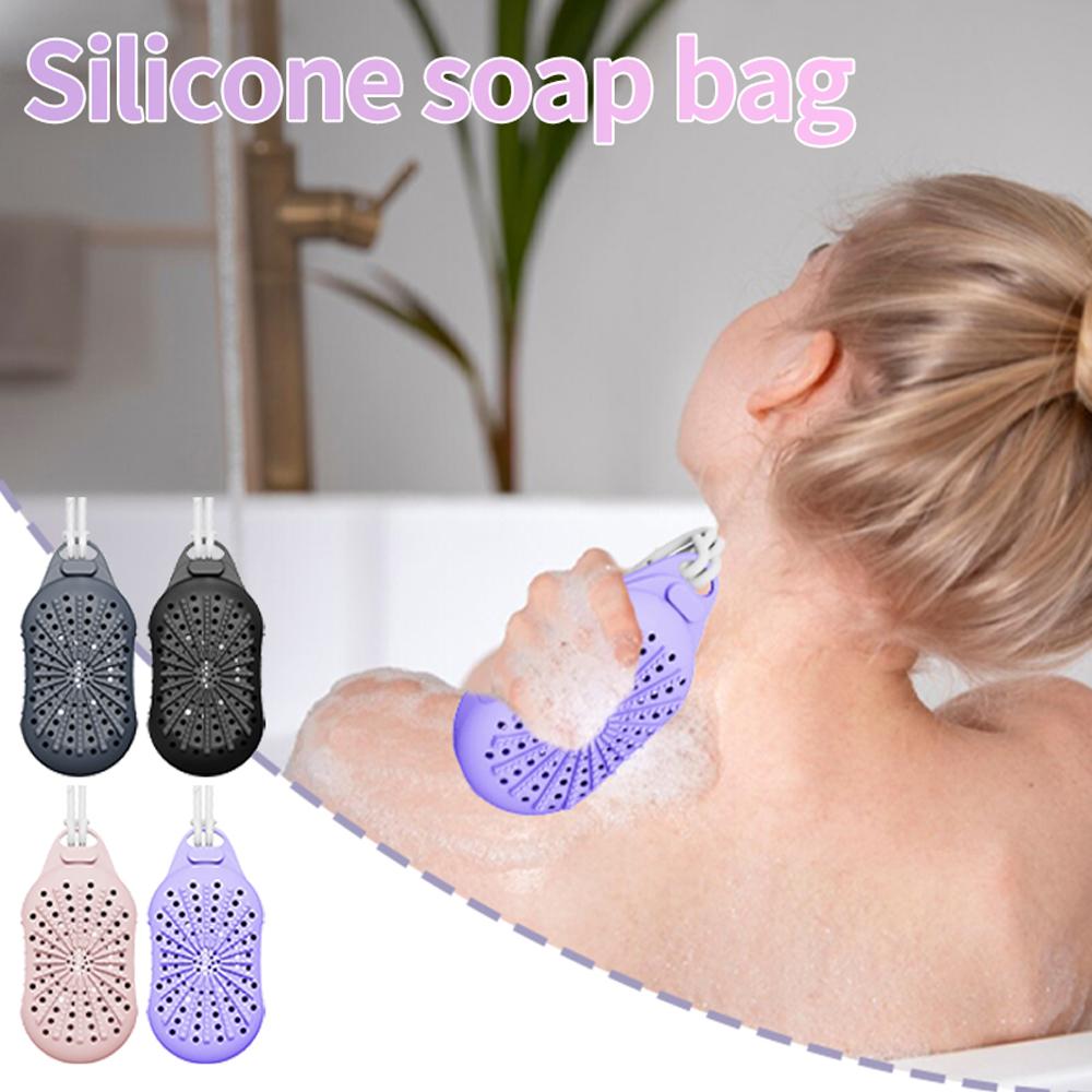 Dual-Sided Silicone Bar Soap Scrubber – Exfoliating Soap Holder Pouch With Gentle & Deep-Clean, Quick-Dry Soap Saver For Shower