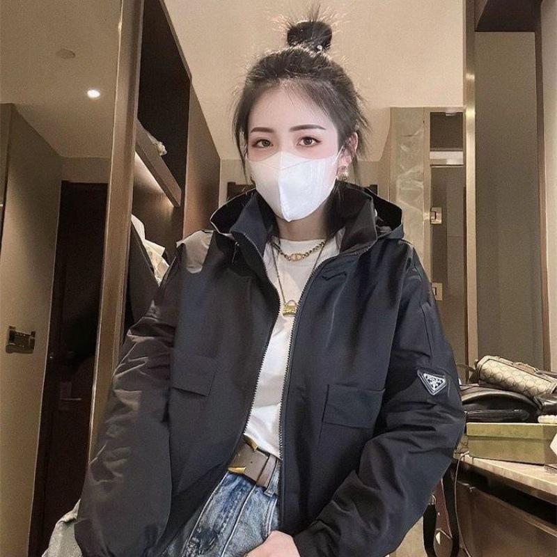 

Женская белая короткая ветровка 2023 года: Весна/Осень Европейский повседневный тренд 2XL (suggested for 150-165 lbs)