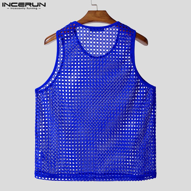 INCERUN Herren Rundhals Ärmellos Ausgeschnitten Lässige Strand Tanktops