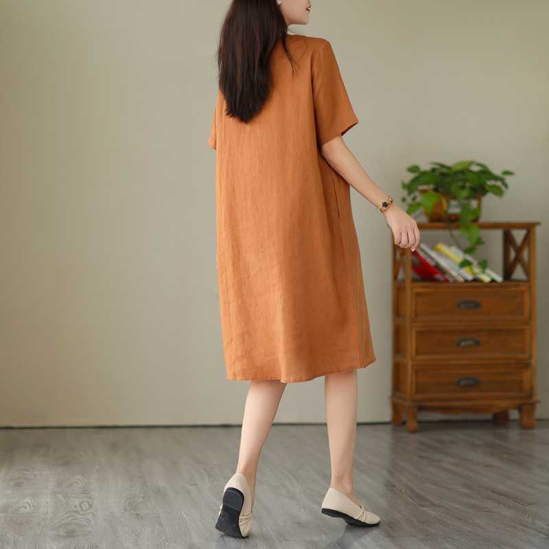 Round-neck Short-sleeved Dress