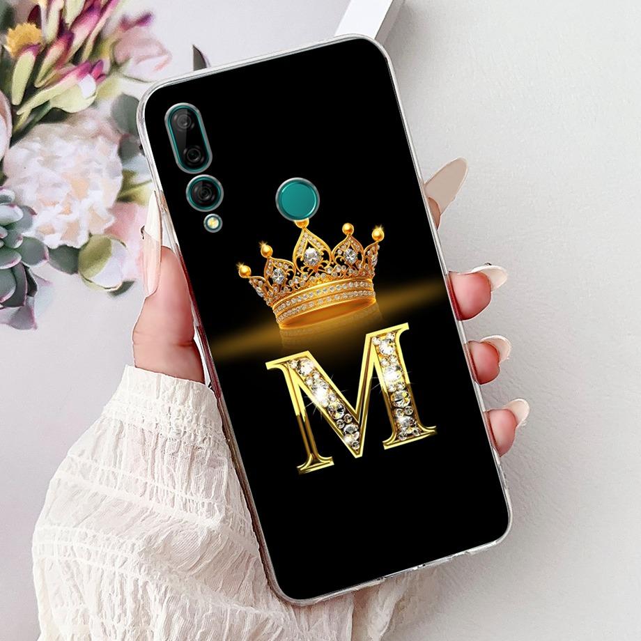 For Huawei Y9 Prime 2019 Y9A Y9s Phone Case Huawei Y9 2019 Back Cover Soft Clear Silicone Initials Letters Painting Shockproof