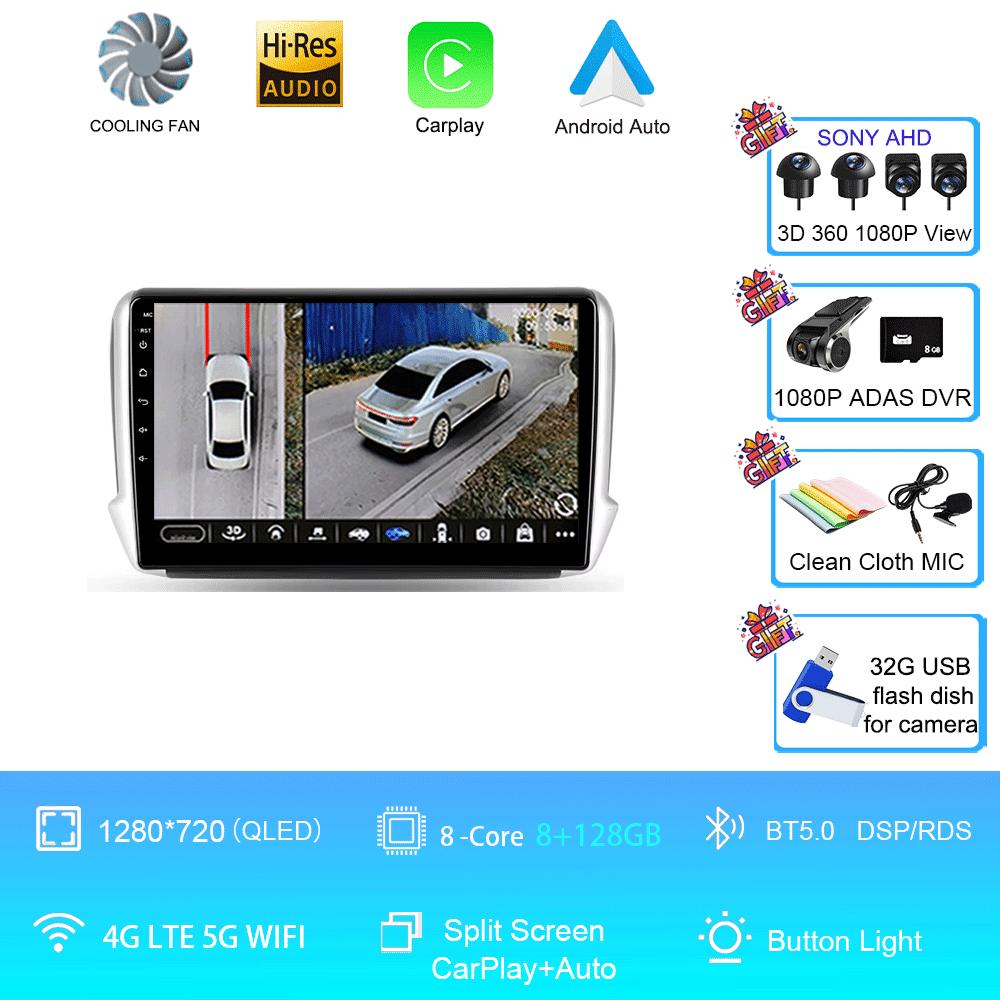 Car Radio Android 14 2 Din Video For Peugeot 2008 208 Multimedia System 2012 - 2018 GPS Navigation Autoradio WIFI 4G FM Carplay