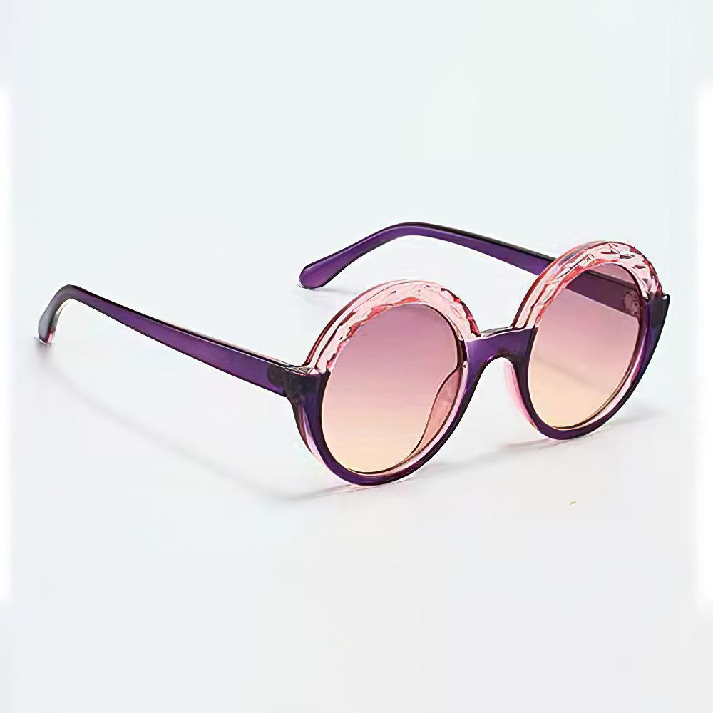 Vintage Sunglasses Women Fashionable Circular Gradient Lens Glasses With Green And Blue Transparent Frame Unique Design