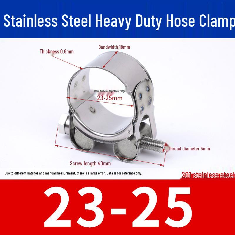 304 Stainless Steel European-Style Heavy-Duty Worm Drive Hose Clamp