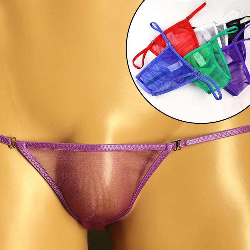 1 Stück Nylon einfarbig Unterhosen Mini Slips Bikini Unterwäsche Sexy niedrige Taille Herren