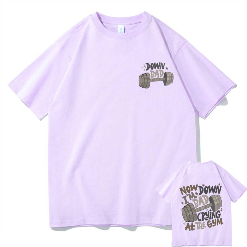 Now Down Im Bad Crying At The Gym Fitness Pump Cover Tshirt Mens Fashion Oversized T Shirts Male Aesthetic Harajuku Tshirt