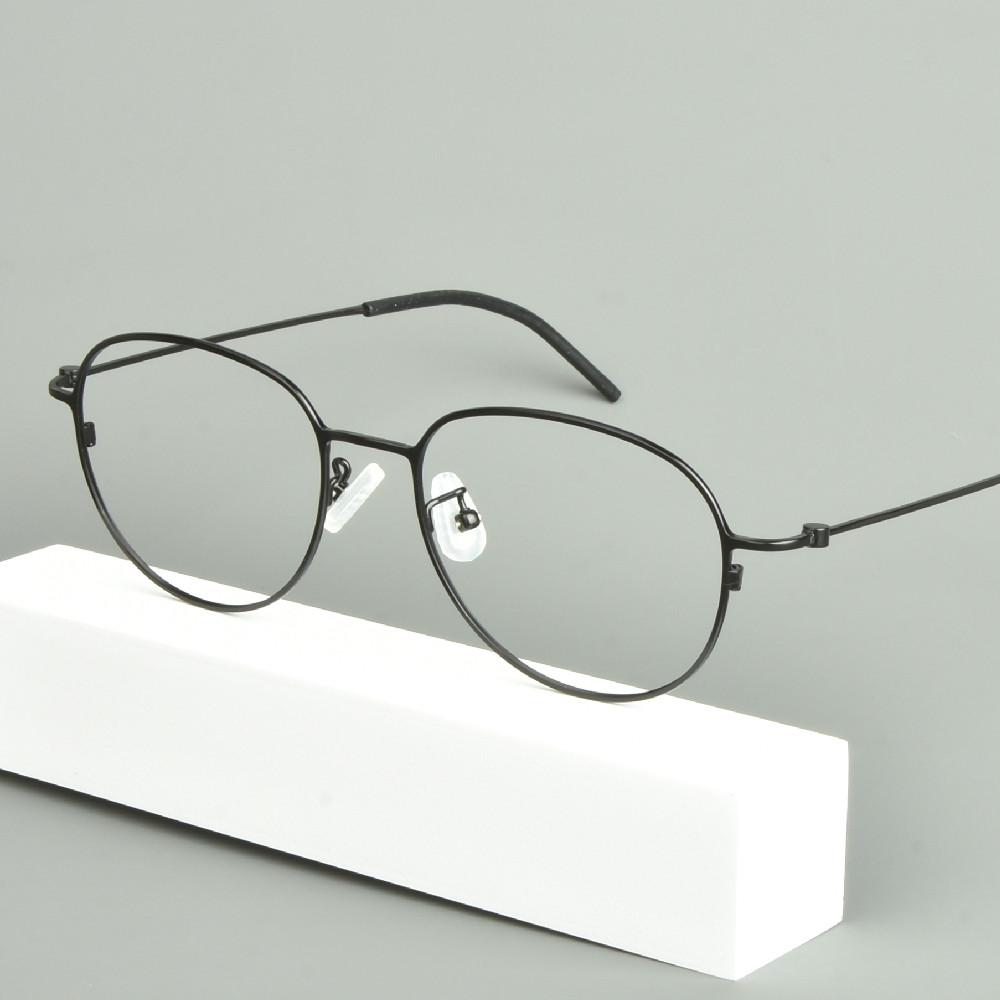 Japanese Handmade Pure Titanium Glasses Frame Men Oval Round Eyeglasses Women Big Face Spectacle Eyewear No Fading Ultralight 6g