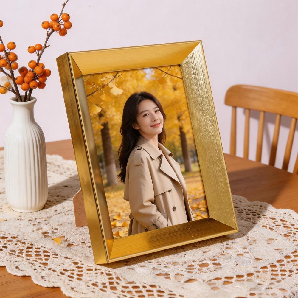 

Resin Tabletop Picture Frame Minimalist Photo Display Holders Vintage Photo Frame Living Room 6 inch золотий