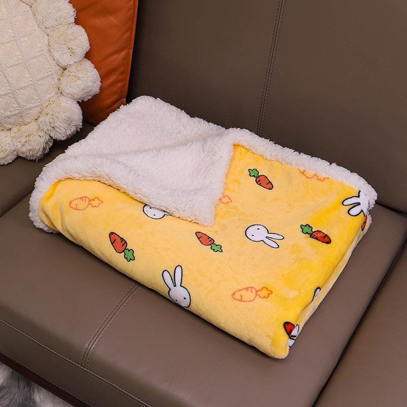 Plush Double-Layer Dog Blanket & Cushion - Thick, Anti-Dirt Cover for All Seasons