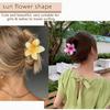 1/2Pcs Gradient Colored Flower Acrylic Hair Claws Clip Women Girls Sweet Hairpins Beach Hawaiian Style Hair Accessories
