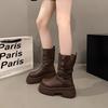[Fanfna] Kurze Martin Stiefel 2025 Herbst Neu Vielseitig Retro Skinny Explosiv Dicksohlige Britische Stiefel