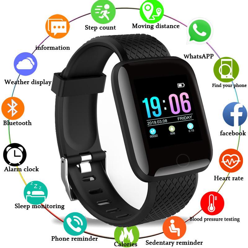 116 plus Smart Bracelet Waterproof Smart Watch Step Counting Multi Sport Mode Message Reminder Heart Rate Monitor Blood Pressure