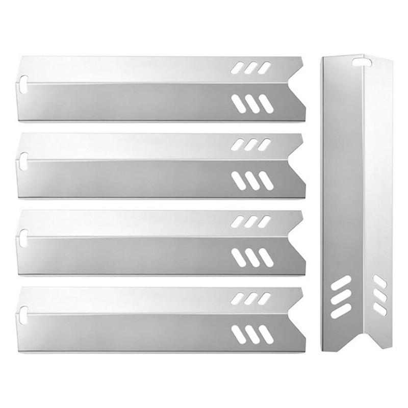 4 Stück Gasgrillplatte Edelstahl Flammenverteiler Hitzeschutz Hitzeschutzplatten-Sets