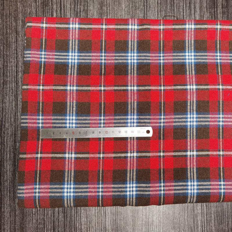 Spot Color-Woven Plaid Jacquard Fabric for Children's Autumn/Winter Brushed Polyester-Cotton Shirts