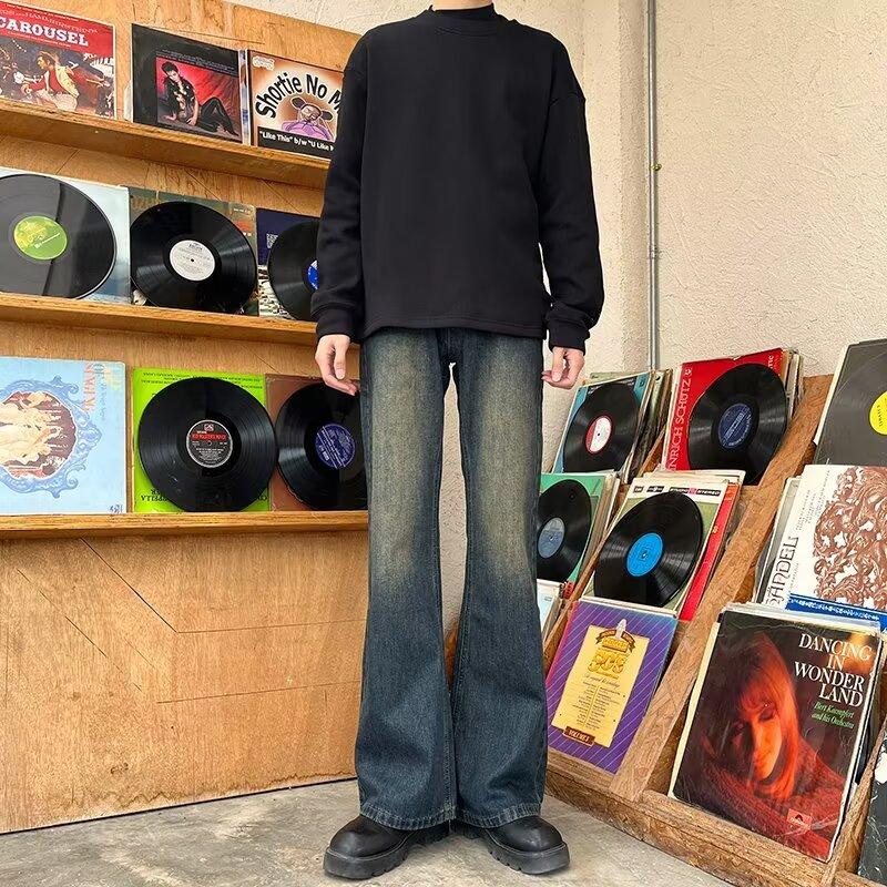 Retro Jeans Men'S Autumn New Style Explosive Street Hooligan Handsome Casual Pants For Teenagers Loose Straight Leg Wide Leg Men'S Pants
