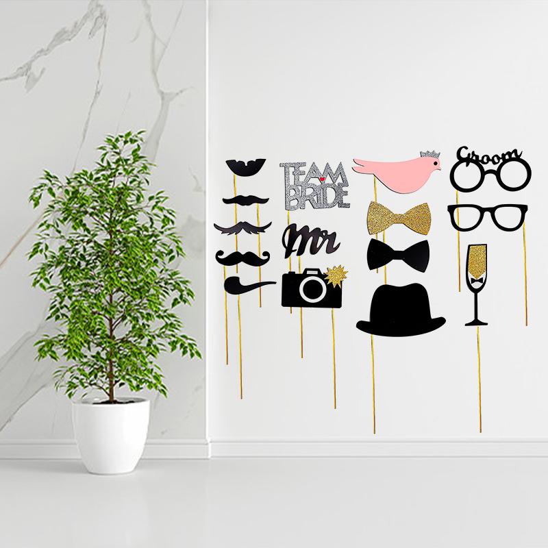 31 st Kreativa Bröllopsfest Handhållna Fotorekvisita Brud och Brudgum Lag Fotograferingsdekorationer Rolig Födelsedagsfest DIY Fotografering