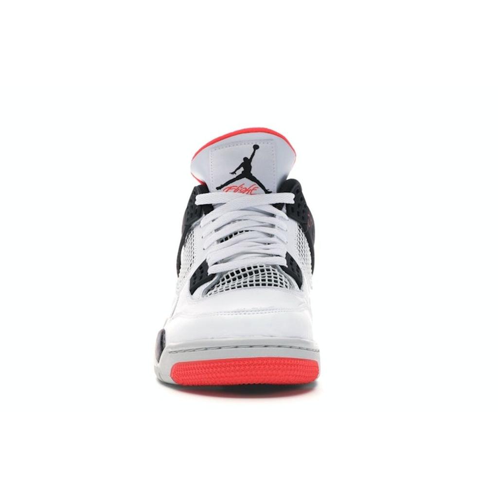 Air Jordan 4 Retro Pale Citron Men Sneakers White Black Bright-Crimson 308497-116