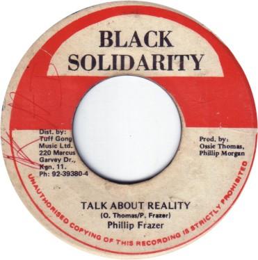 

7inch Record PHILLIP FRASER Talk About Reality NONE Black Solidarit Jamaica Reggae Ska Dub Used