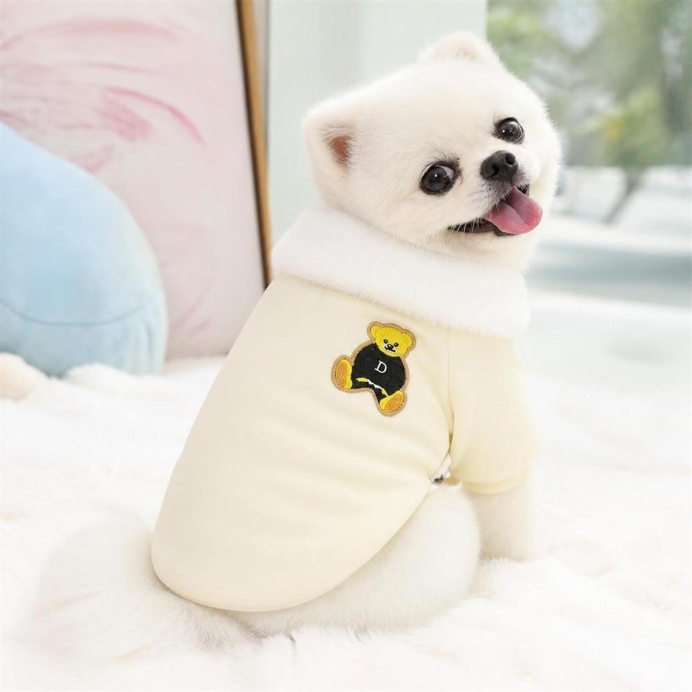 Plush Dog Hiking Jacket Windproof Dog Vest Coat Cute Dog Bodysuit Puppy