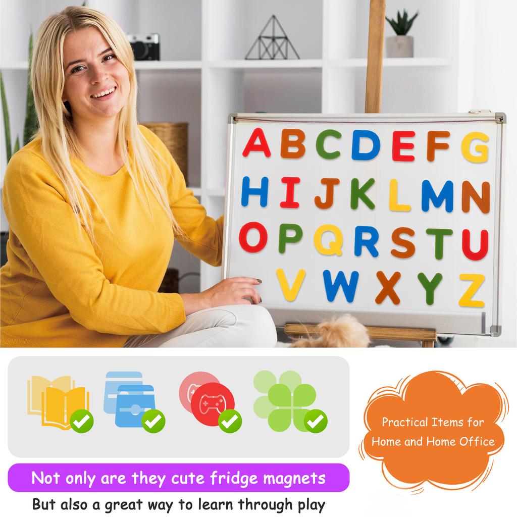 26Pcs Magnetic Letters Alphabet ABC Fridge Magnetic Silicone Educational Preschool Learning Toy Uppercase Spelling Learning Toy