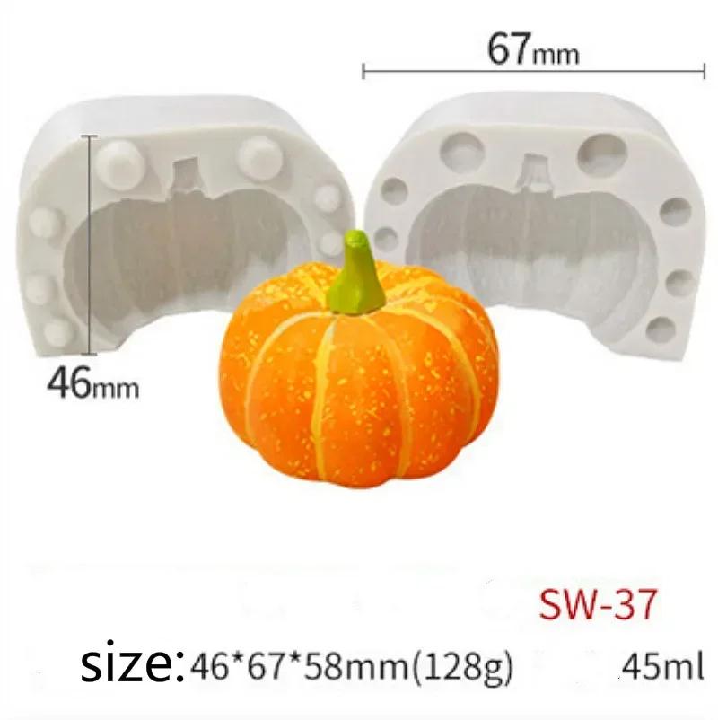 New DIY Festival Pumpkin Shaped Candle Mold Handmade Soap Mold Halloween Gypsum Silicone Decorative Kitchen Baking Candy Mold