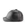 Herren Baseballkappe mit kurzem Schirm aus echtem Leder - Trendiger Herbst- & Winterstil für mittleres und älteres Alter.