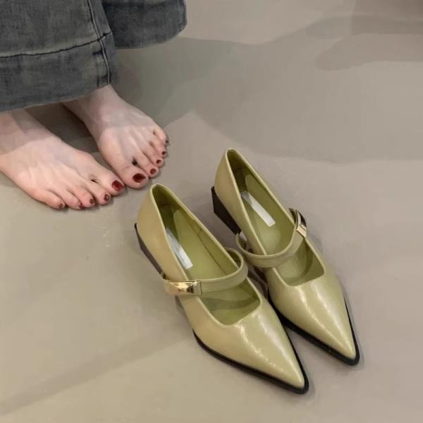Fashion Shoes Woman Flats Shallow Mouth Pointed Toe Dress Comfortable On Heels New Summer Spring Mary Janes Shoes Woman 2025 Pointed Toe