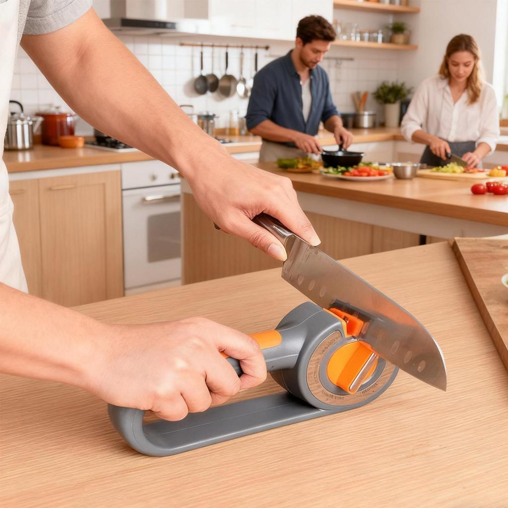 Scissor Sharpener 6-in-1 Adjustable Non-Slip Kitchen Gadgets Garden Tool Sharpener for Chef Home Indoor Outdoor Restaurant