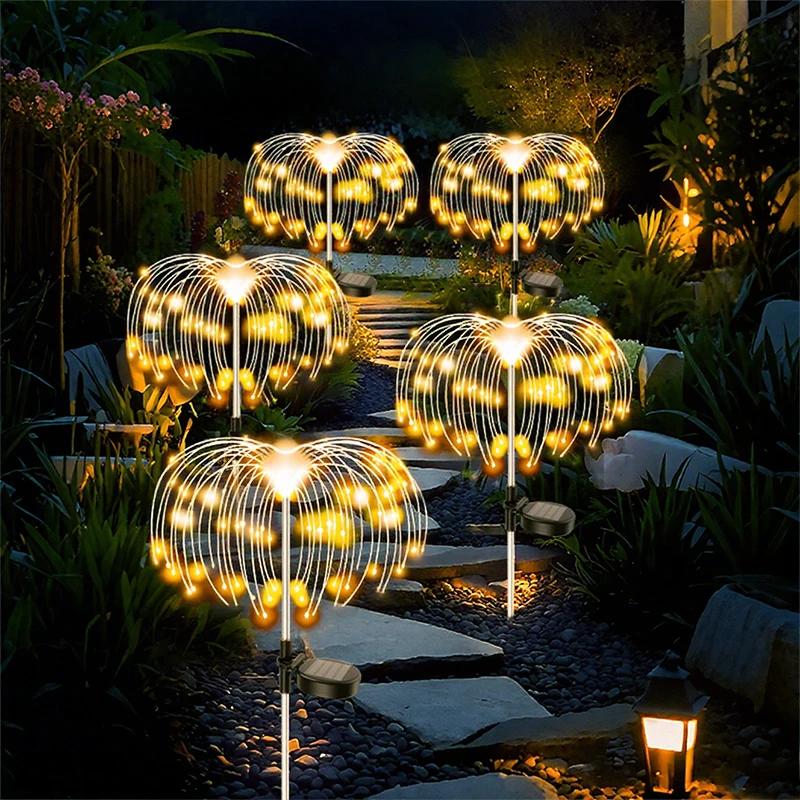 

Outdoor LED Solar Patio Lights Waterproof Christmas Decor Firework Ground Socket Lights for Yard Garden Pathway Lawn Street 1PC 60 led