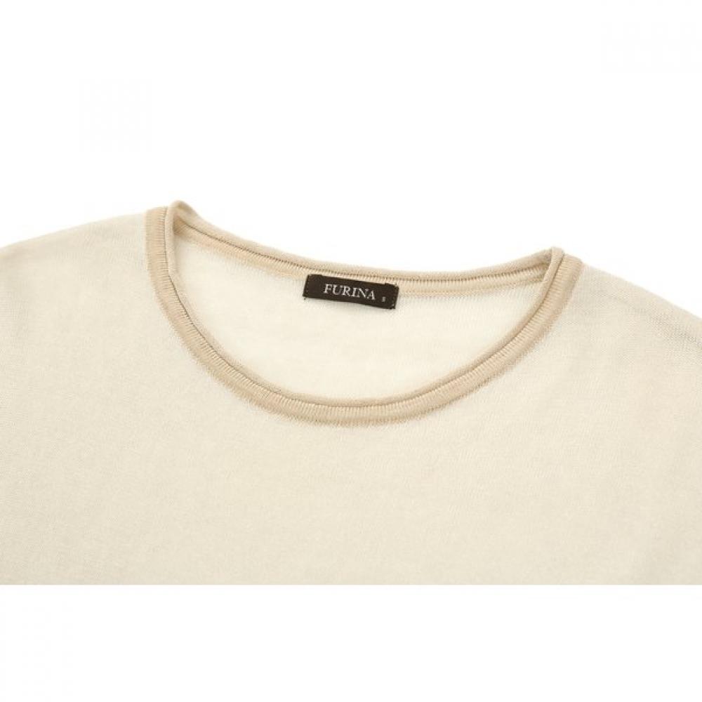 Furina Linen CoTTon Basic KniT T shirT