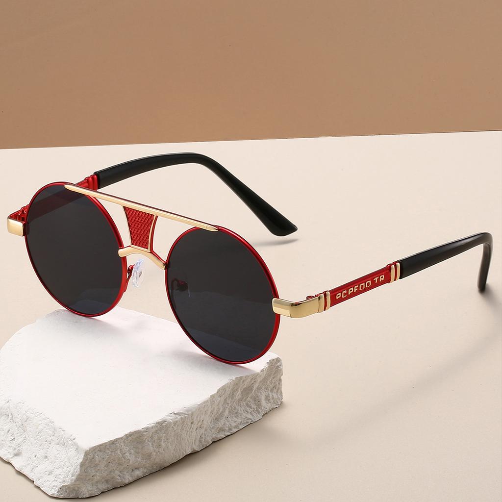Vintage Round Sunglasses Men Retro Fashion Double Bridge Casual Shades Women Trendy Luxury Brand Design Decor Sun Glasses