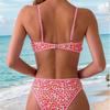 Women's Swimsuit Floral Triangle Cup Sexy Backless Bikini Set Swimwear Beachwear Bathing Suits