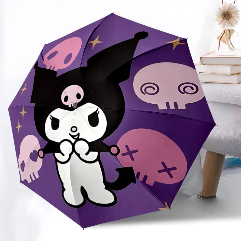 1pc Kuromi Automatic Opening/closing Umbrella, Compact Travel Umbrella - - Festive Accessory, Sturdy Ribs Yy250807052