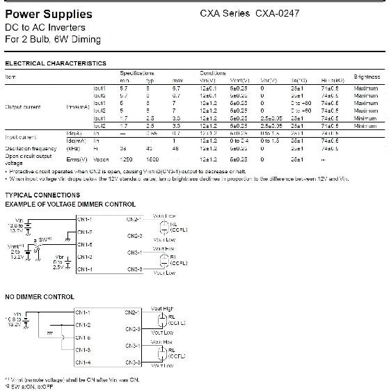 LCD Inverter Board CXA-0247 PCU-P052C PCU-P052D DC To AC Inverters for 10 To 12 Inch Glass LCD Panels