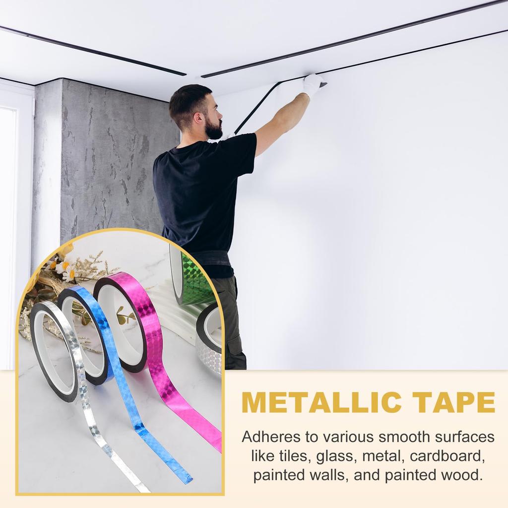 PATIKIL Metallized Polyester Film Tape 11/16" x 55 Yards Metallic Deco Tape Laser Silver