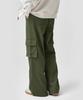 AGOD Wide Big Pocket Cotton Cargo Elastic Pants [Khaki]