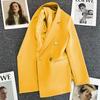 Blazer a Pied de Poule Blu e Bianco Stile Britannico da Donna con Bavero Elegante Cappotto Completo Nuova Collezione Outerwear per Performance