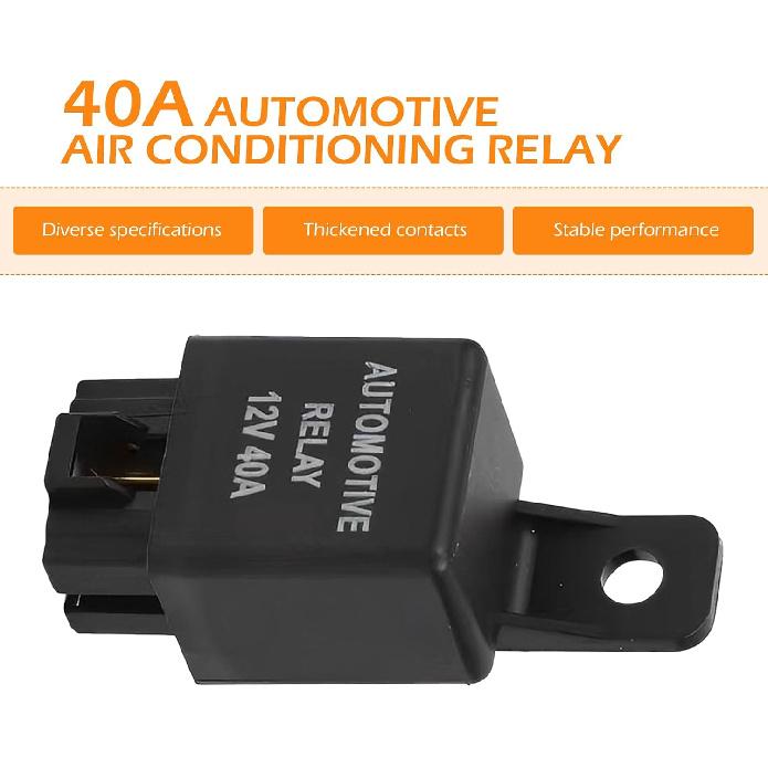 12V 40A Relay, Auto Replacement Parts 4 Pin Relay, Universal Car Vehicle Motor Fuse Motor Switch Power for Fog Driving Light Wire Wiring Harness